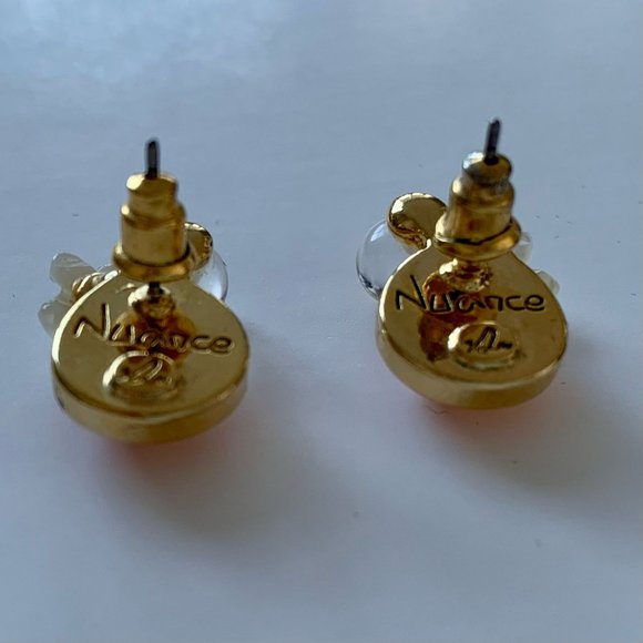 Korea Nuance Moonstone Gold Plated Gardenia Earrings - Picture 6 of 7